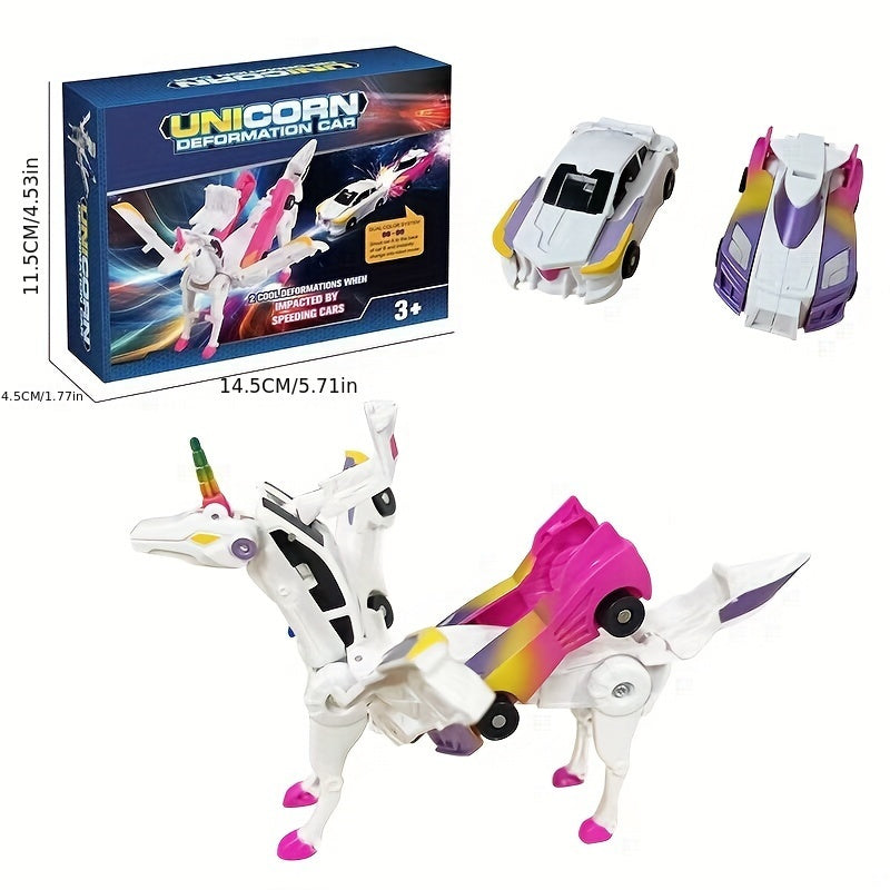 ⛄2-in-1 Transforming Race Car Dinosaur Automatic Transforming Toy