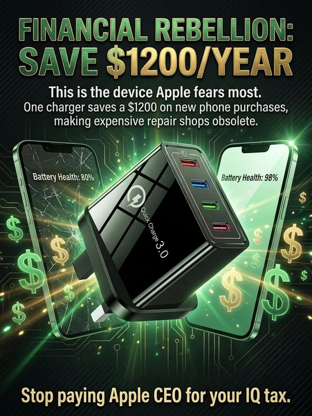 Four-Port Travel Charger for Extended Phone Battery Life