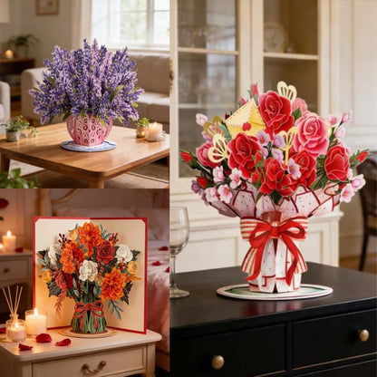 🏆35K+ SOLD! 🌼💌 Forever-Blooming 3D Flower Pop-Up Card– Personalized Love Message & Everlasting Bloom 🎁