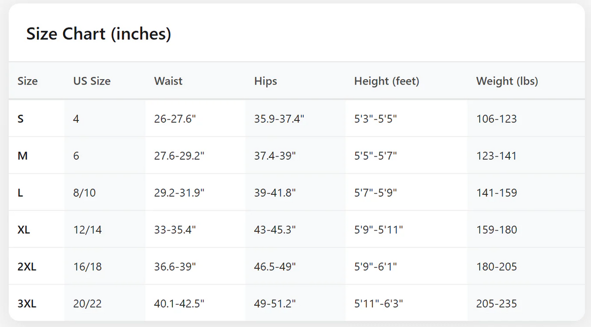 Size Chart