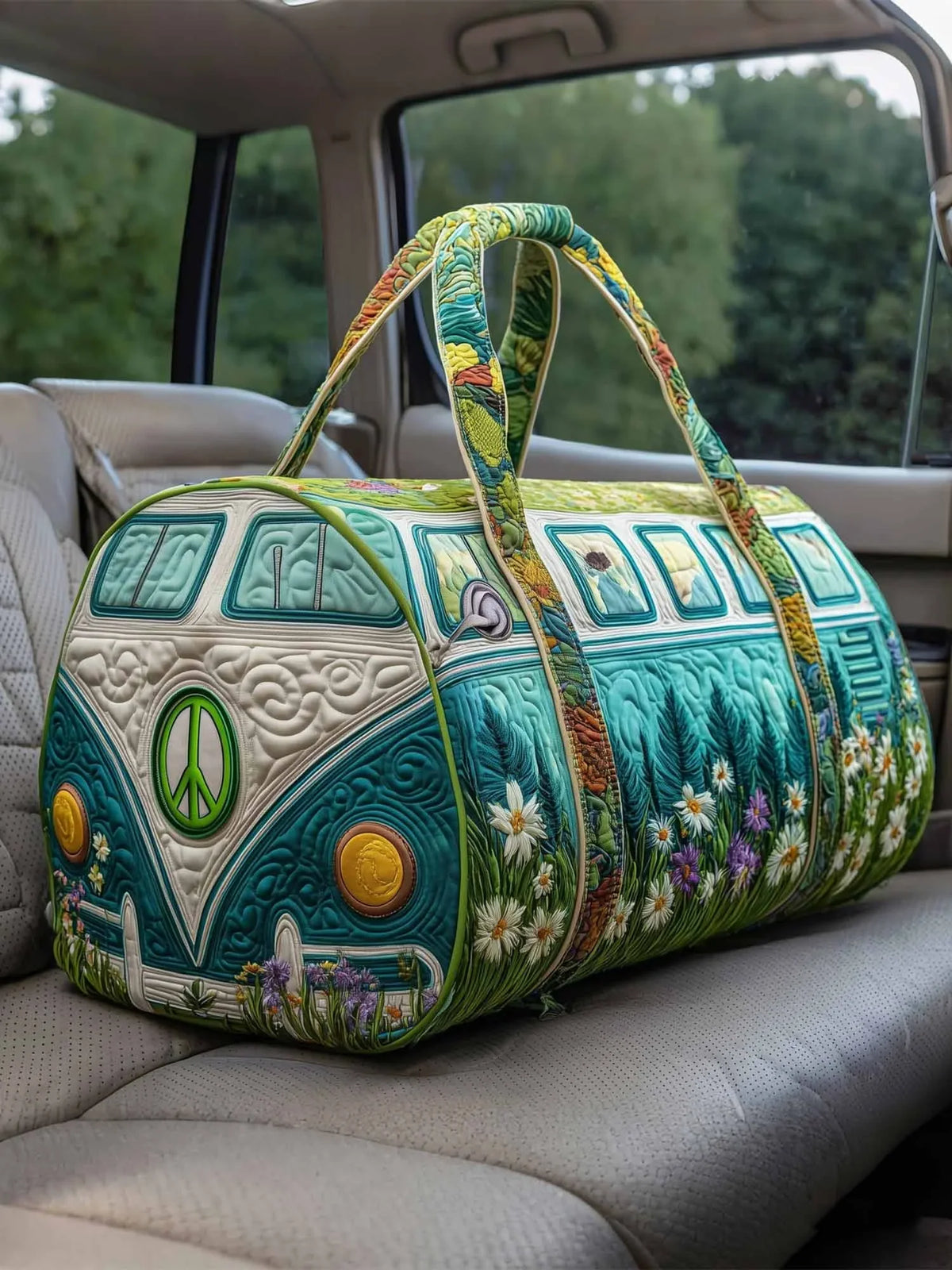 Hippie Van Quilted Duffle Bag