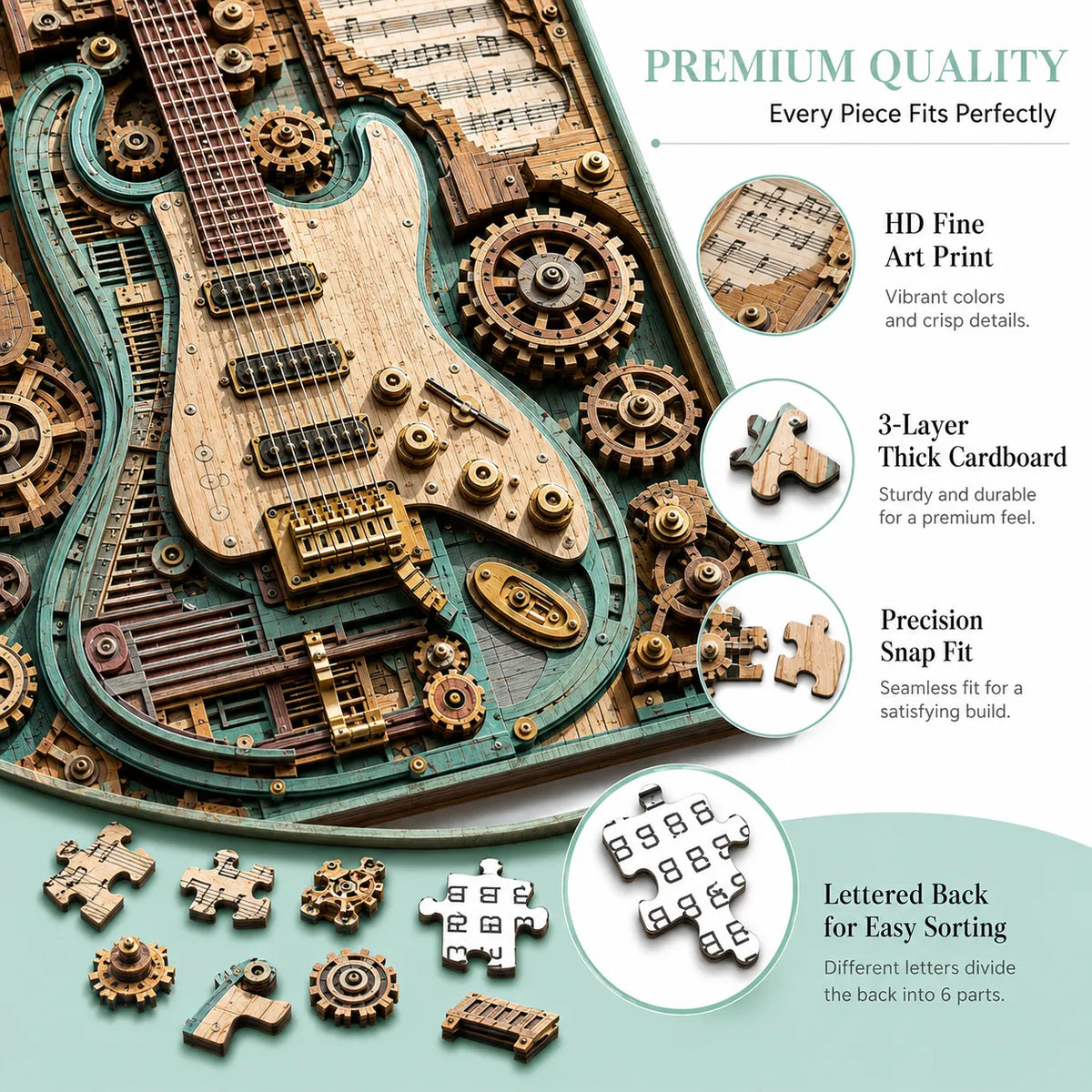 🔥LAST DAY 50% OFF 🧩Creative Steampunk Guitar Puzzle