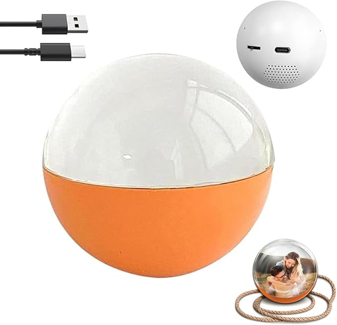 Electronic Crystal Ball, 2.7" Light-Up Glass Sphere With 3D Digital Display Screen, DIY Personalized Video & Photo Player