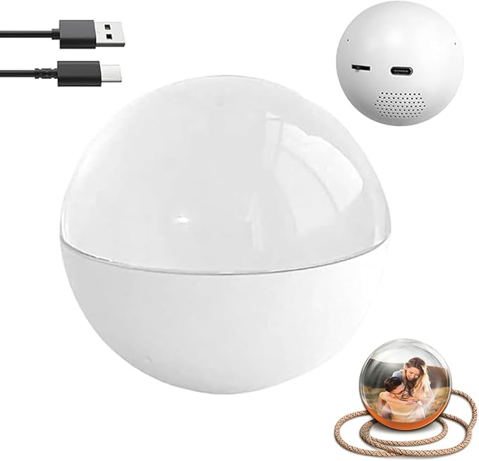 Electronic Crystal Ball, 2.7" Light-Up Glass Sphere With 3D Digital Display Screen, DIY Personalized Video & Photo Player