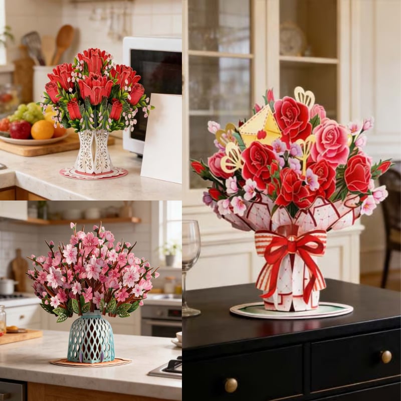 🏆35K+ SOLD! 🌼💌 Forever-Blooming 3D Flower Pop-Up Card– Personalized Love Message & Everlasting Bloom 🎁
