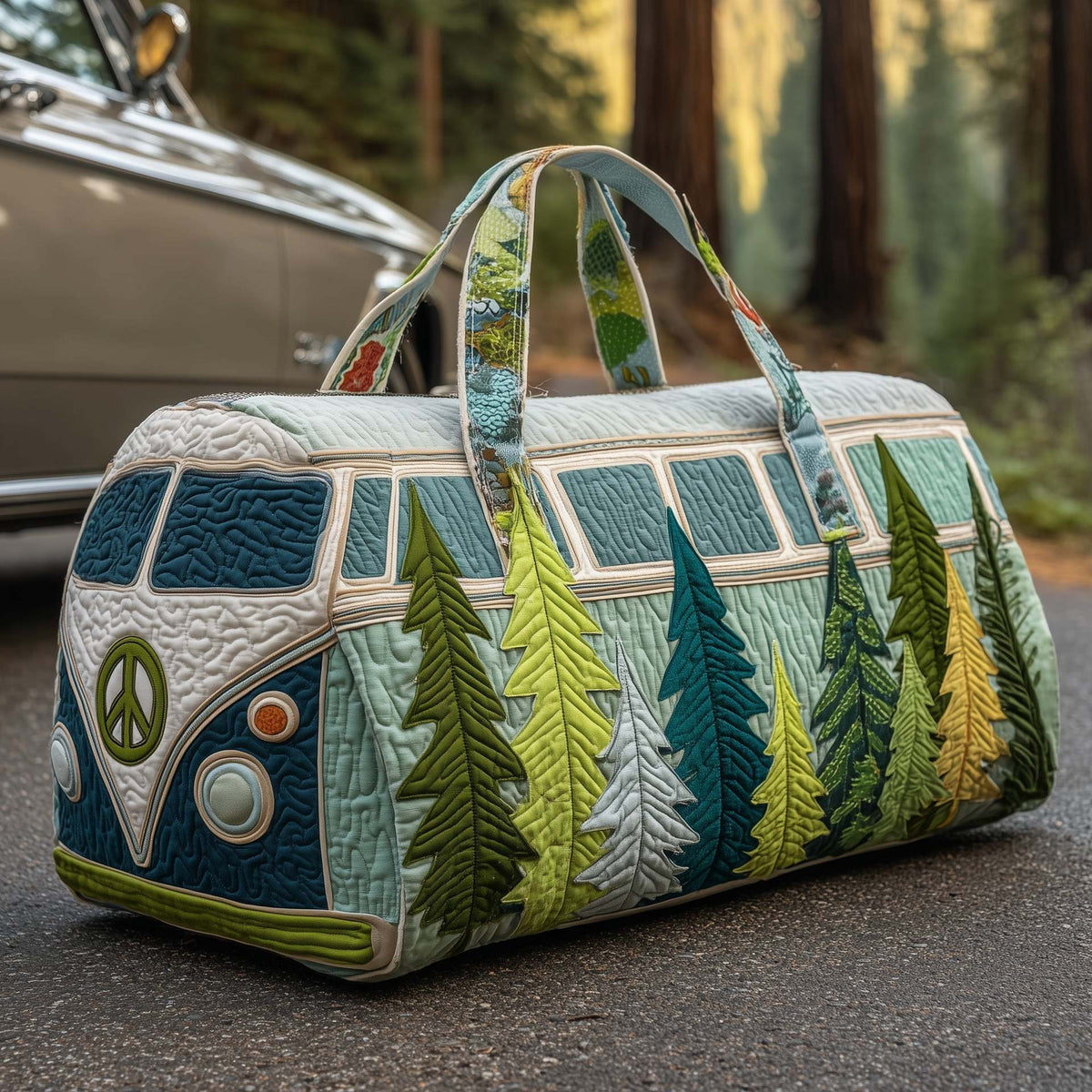 Hippie Van Quilted Duffle Bag