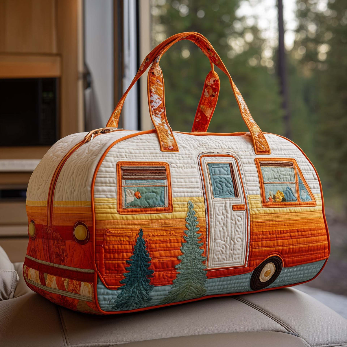 Camping Trailer Quilted Duffle Bag