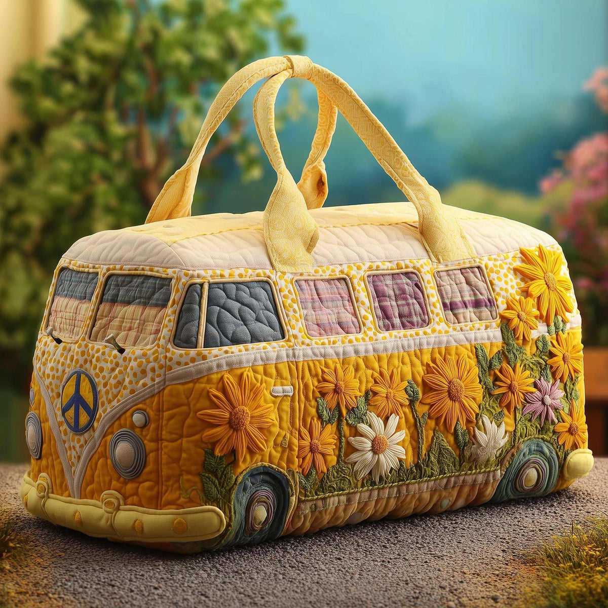 Hippie Van Quilted Duffle Bag