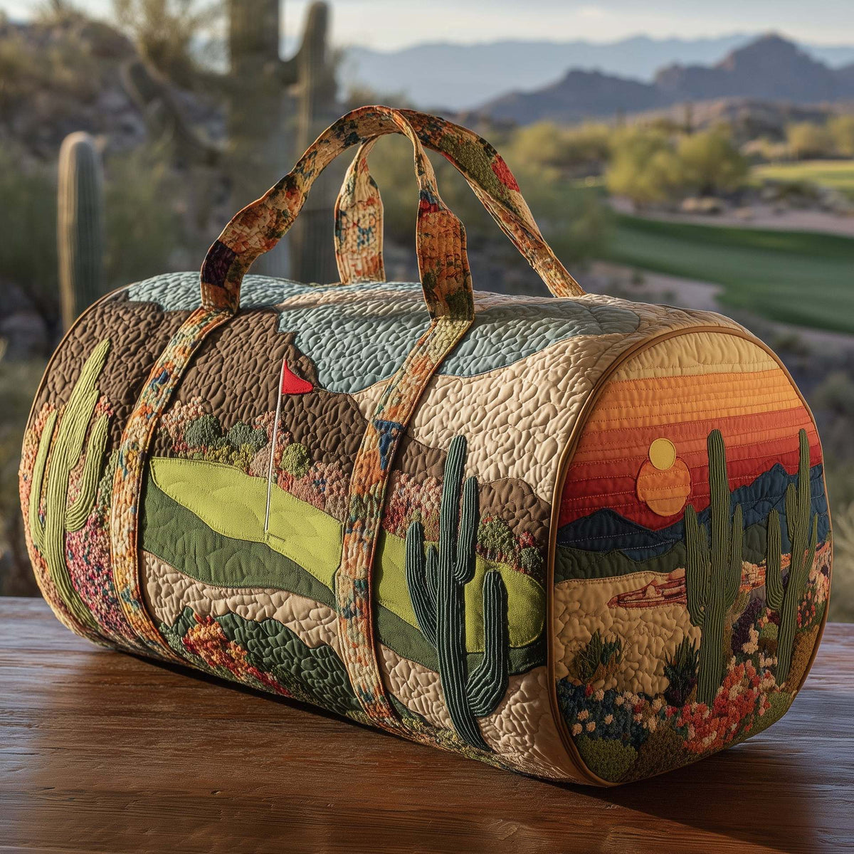 Desert-style quilted travel bag