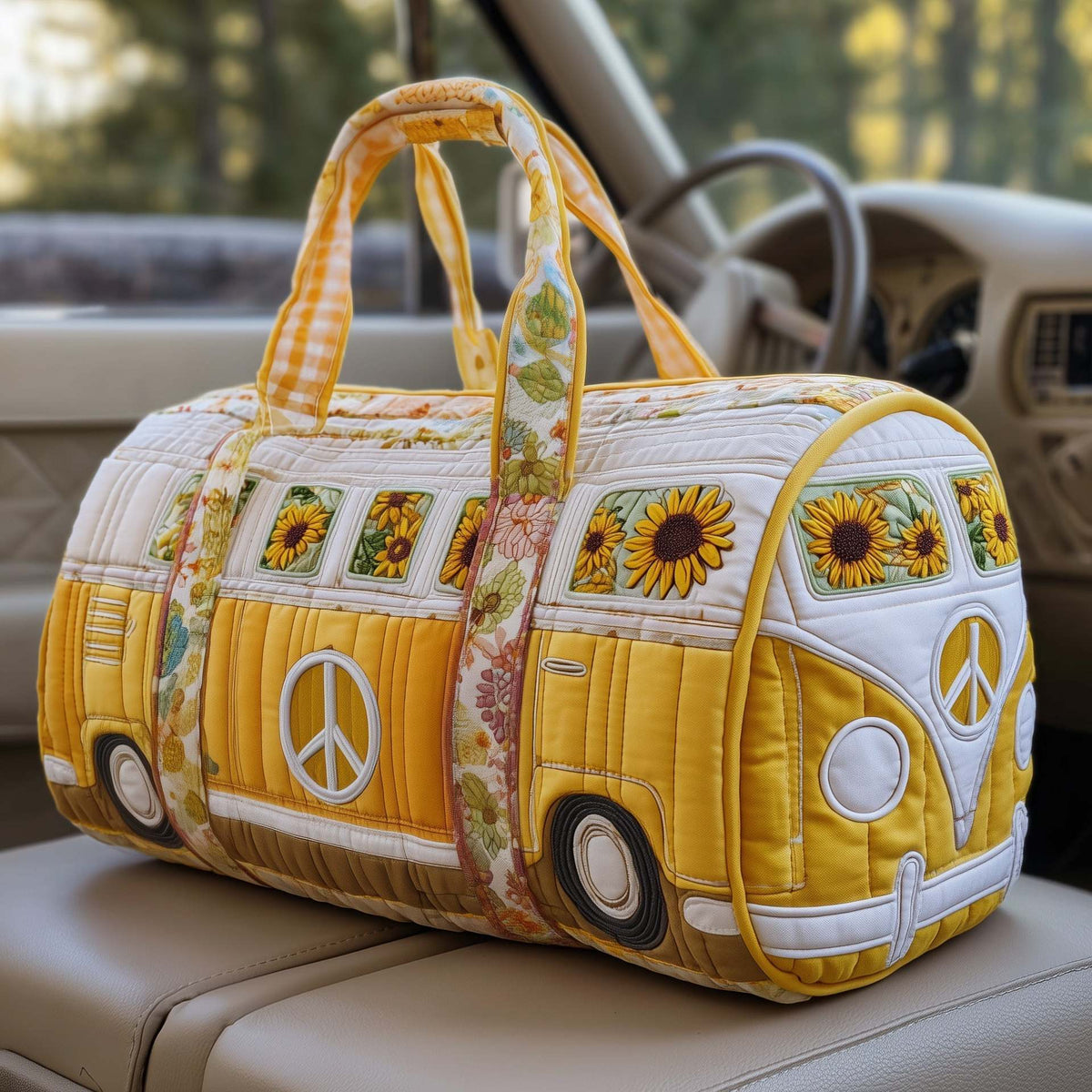 Hippie Van Quilted Duffle Bag