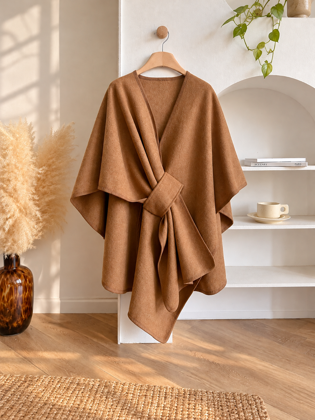 Women's Elegant Wrap Shawl with Belt