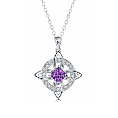 Mystical Birthstone Witches Knot Necklace – Natural Crystal🔮💞Protect Your Loved Ones