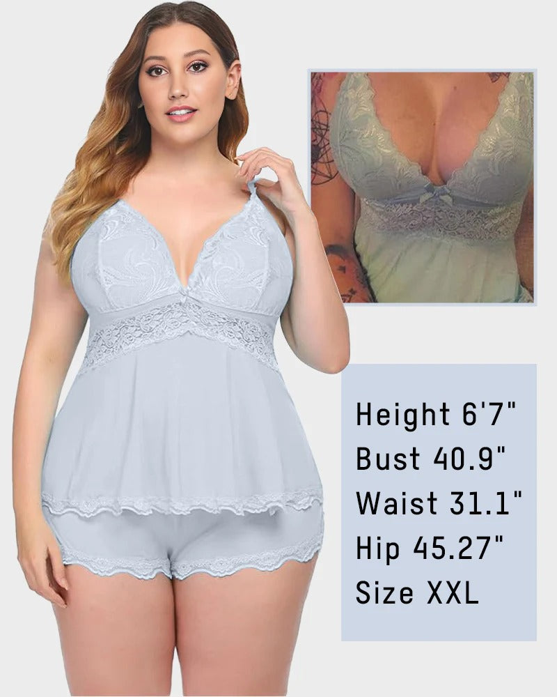 Lace-Trim Modal Cami & Shorts Pajama Set