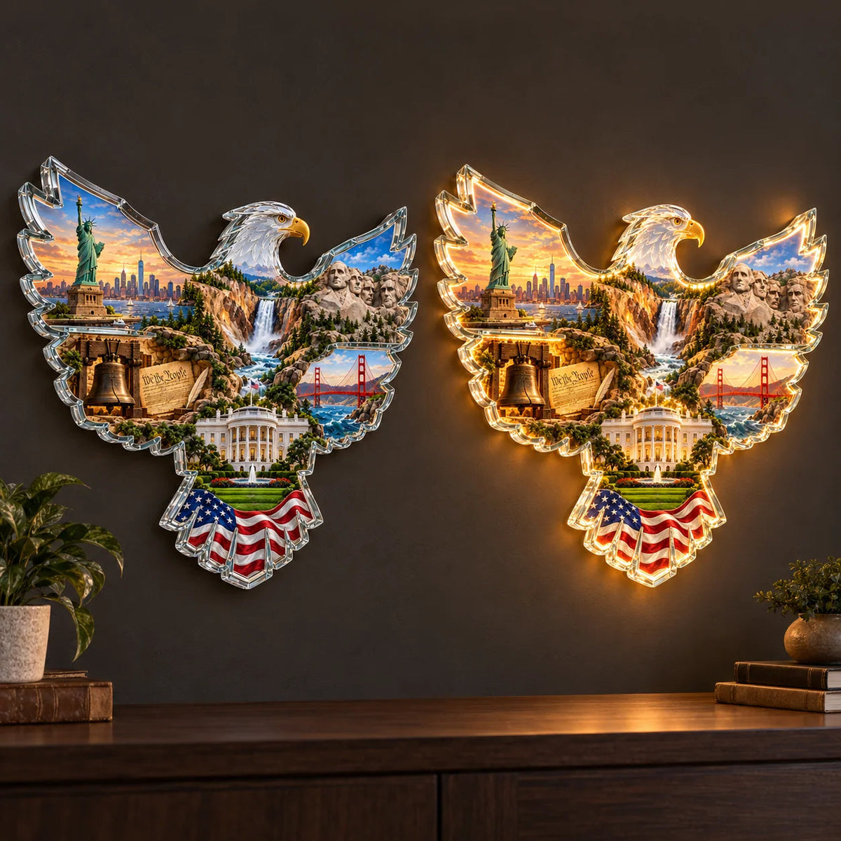 🦅🇺🇸 American Heritage™ Lighted Eagle Wall Art ✨