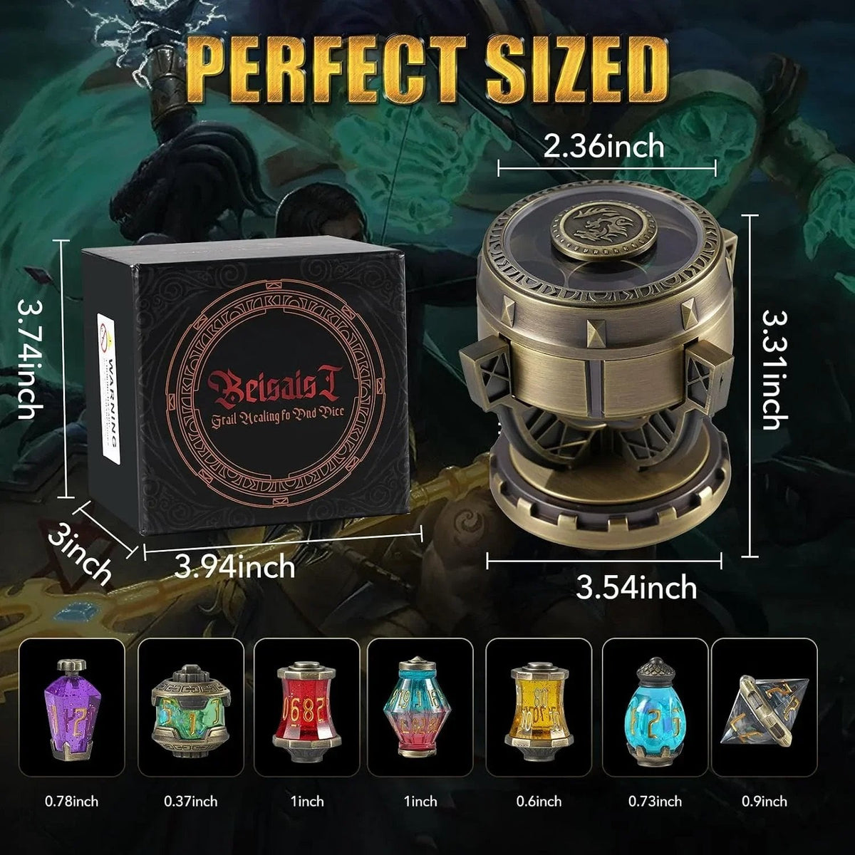 🎲🐉 DND Dice Set Alchemist’s Metallic Elixir Metal Dice Set