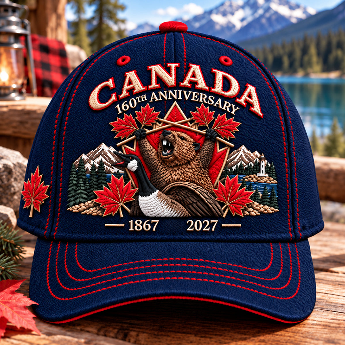 🍁 Canada 160th Anniversary 1867–2027 – Premium Embroidered Heritage Cap (100% Cotton)