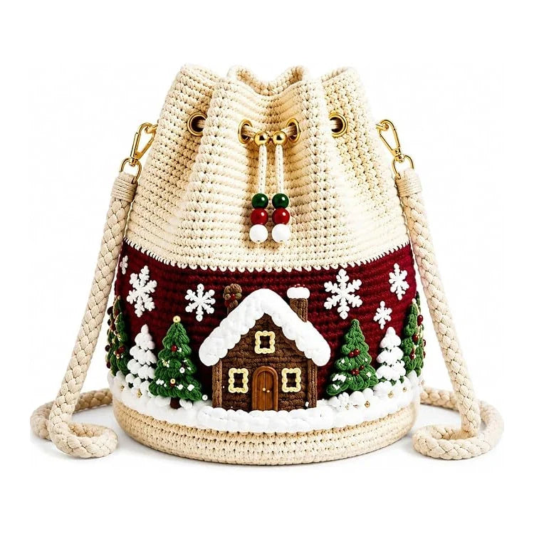 🎄3D Christmas Crochet Bucket Bag
